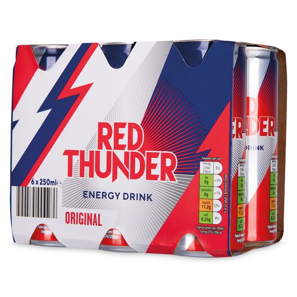 Energy Drink Original 6x250ml Red Thunder